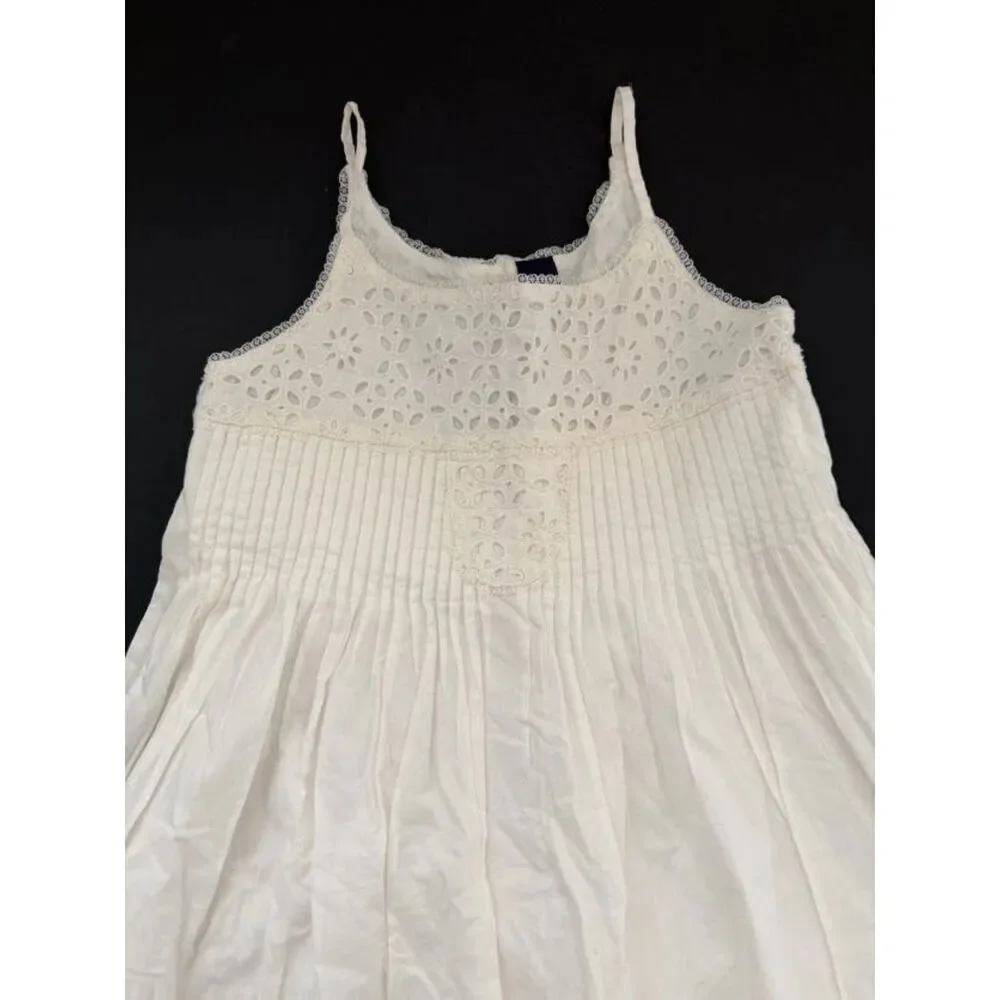 GAP Cream Lace-Trim Spaghetti Strap Casual Dress